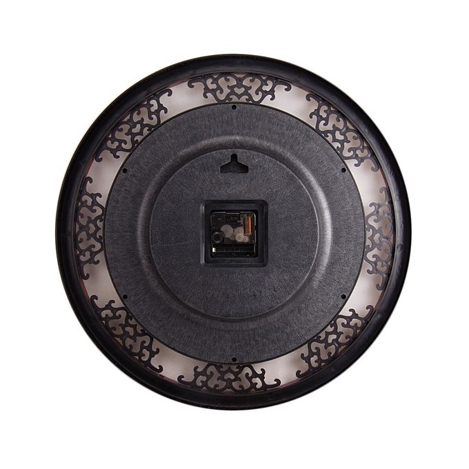 Stylish Golden Center Dial Wall Clock 16x16 inch - Maroon