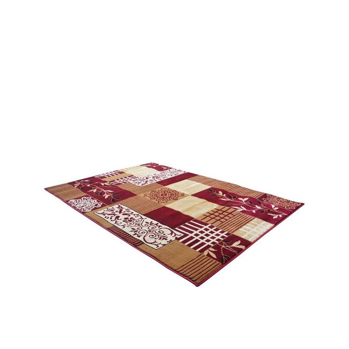 Beige & Maroon Polypropylene Persian Rug - 4x6 Ft