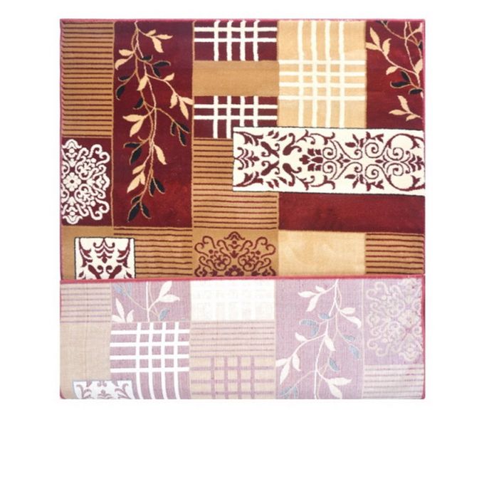 Beige & Maroon Polypropylene Persian Rug - 4x6 Ft