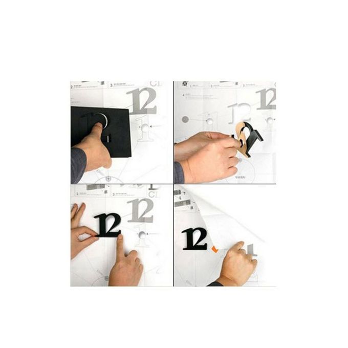 3D Frame-less Wall Clock - Black