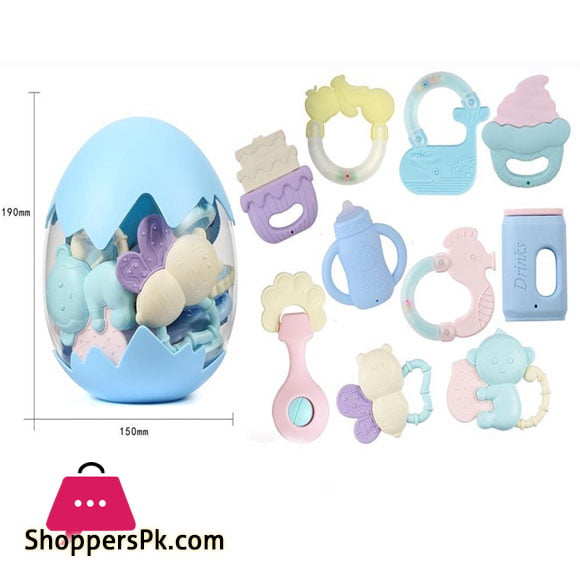 Baby Infant Rattle Teether Set Egg