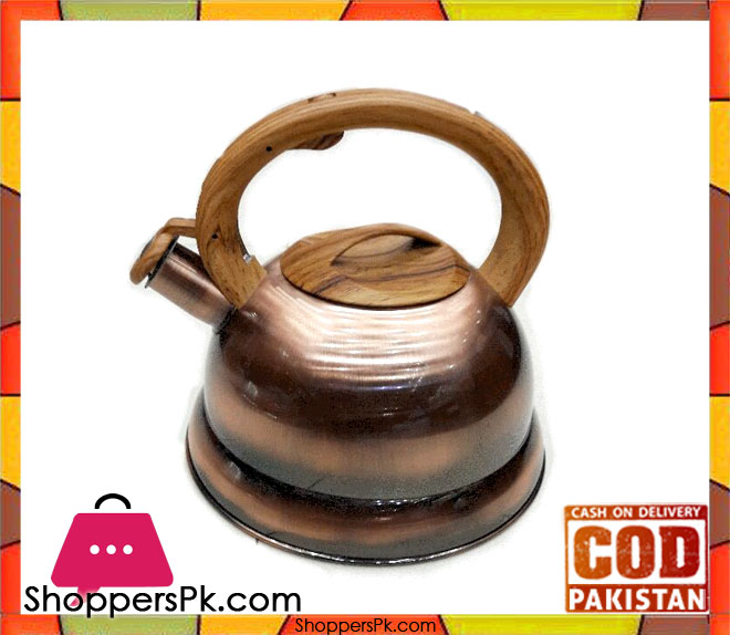 Copper Finish Stainless Steel Whistling Tea Kettle 3 Litre
