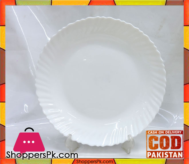 Marble Deep Plate 10.5 Inch Six Pieces White