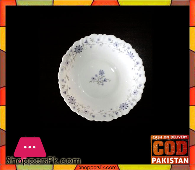 Marble Soup Plate Blue Flower 7.5 Inch Six Pieces