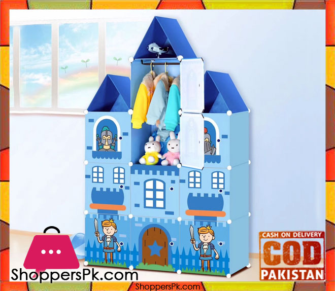 New Castle Style 10 Cube Diy Cabinet Blue with Hanging