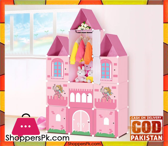 New Castle Style 10 Cube Diy Cabinet Pink with Hanging