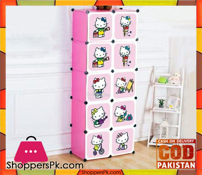 Portable 10 Cubes Cabinet Hello Kitty