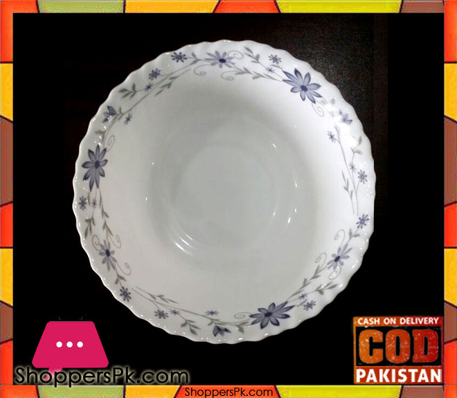 Marble Bowl Blue Flower 8 Inch One Piece