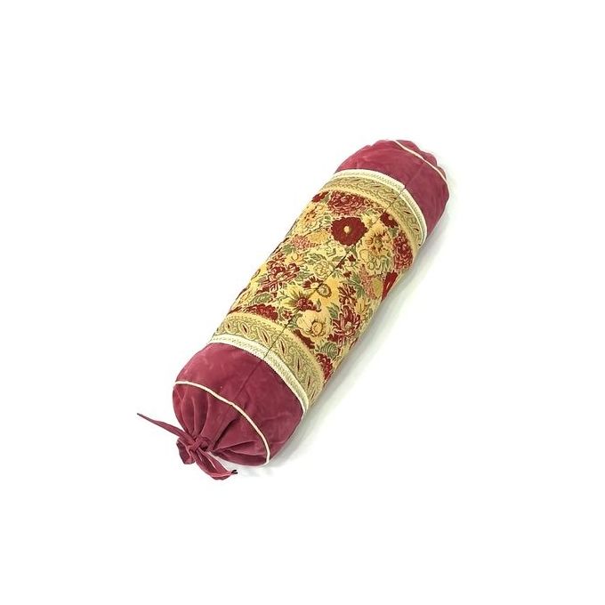 Ethnic Design Round Neck Pillow - Maroon