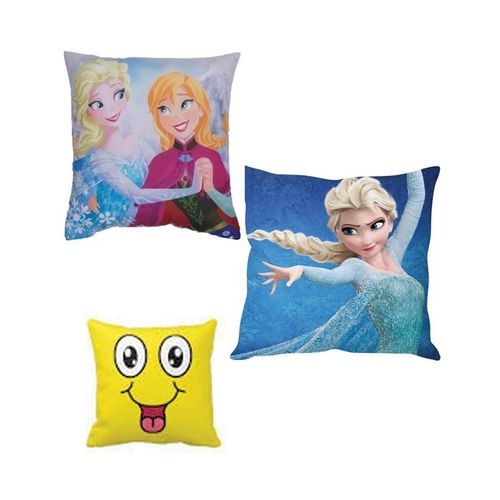 Disney, Frozen & Smiley Cushions - Set of 3 - Multicolor