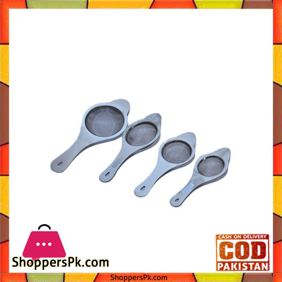 Pack of 4 - Tea Strainer - Silver