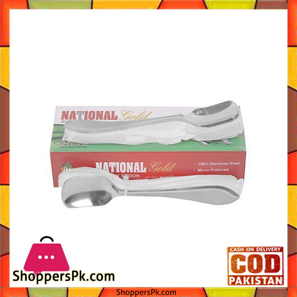 National Gold Set of 6 - Stainless Steel Spoons - Silver