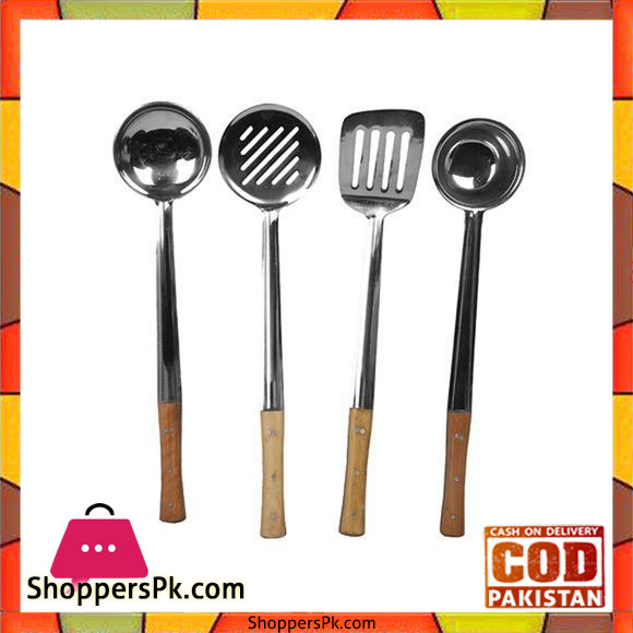 Set of 4 - Stainless Steel Spoons - Silver