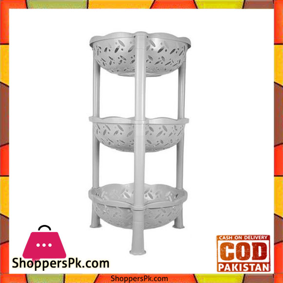 3 Shelf Onion Rack - Grey