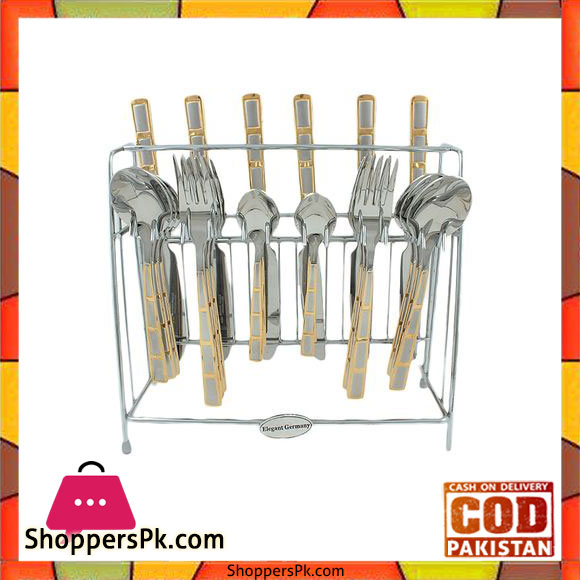 Elegant 24 Pieces Cutlery Set Germany - Silver - EL48
