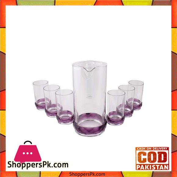 Acrylic Crystal Bracelet Acrylic Water Set - 7 Pcs - Purple - BH0022AC