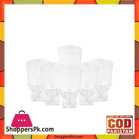 Acrylic Square Base Crystal Tumbler Set - 6 Pieces - Transparent - BH0015AC