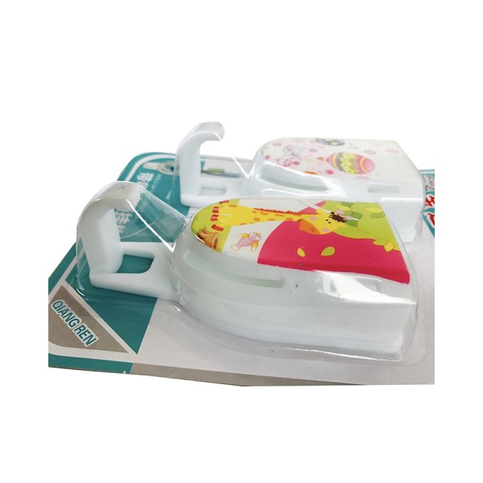 Pack of 2 Plastic Bath Hooks - White
