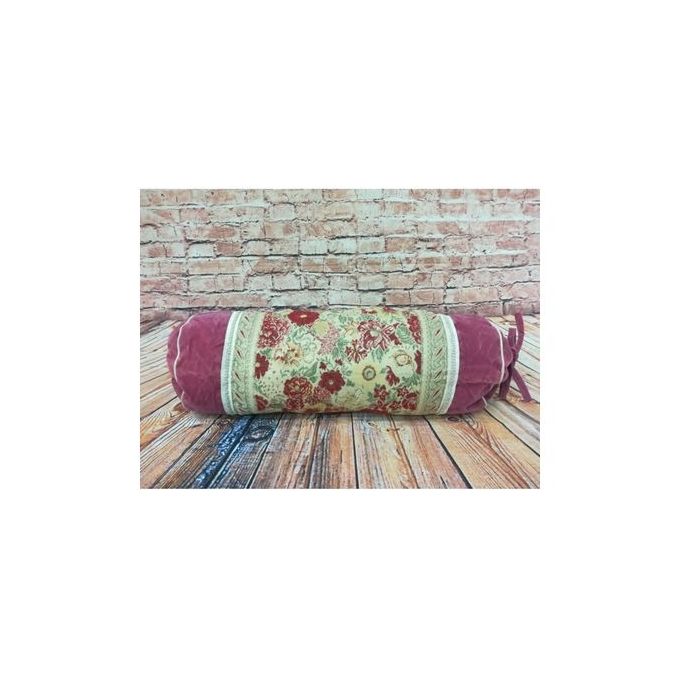 Ethnic Design Round Neck Pillow - Maroon