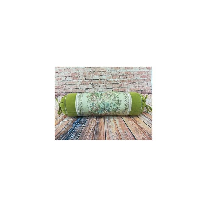 Ethnic Design Round Neck Pillow - Green
