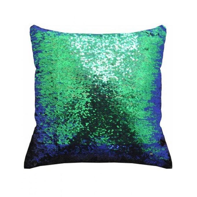 Black & Blue/Green - Reversible Mermaid Sequin Pillow