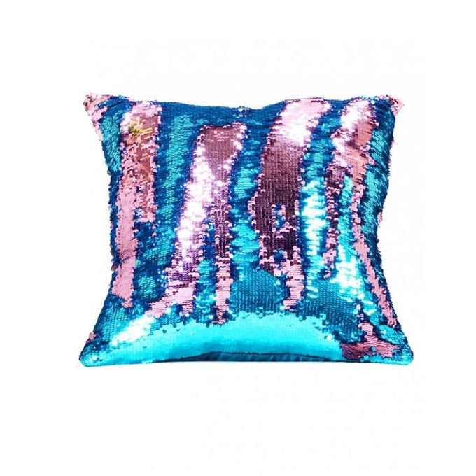 Pack of 2 - Reversible Mermaid Sequin Pillow - Black-Silver & Pink-Blue