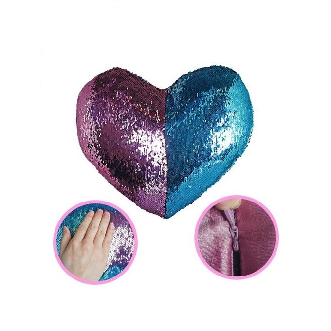 Magic Heart Shaped Pillow - Pink & Blue