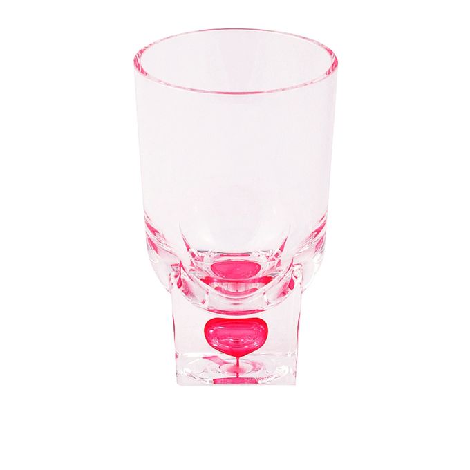 Acrylic Square Base Crystal Tumbler Set - 6 Pieces - Red - BH0015AC