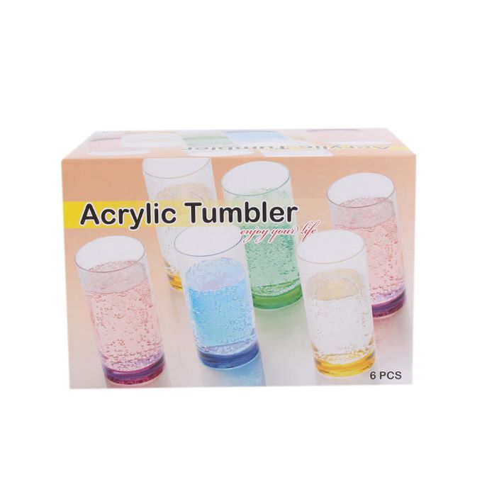 Acrylic Clear Base Tumbler - 6 Pieces - BH0018AC