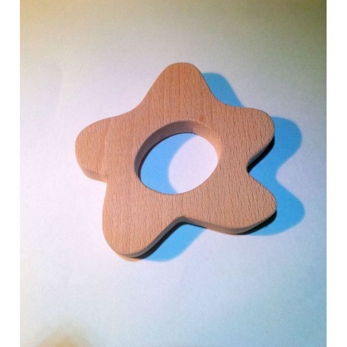SHS Gifts Natural Wood Cookie Shaped Teether for babies