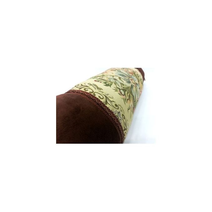 Ethnic Design Round Neck Pillow - Brown