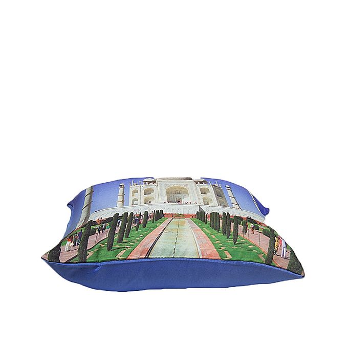 Blue Satin Printed Cushion - VDS-25