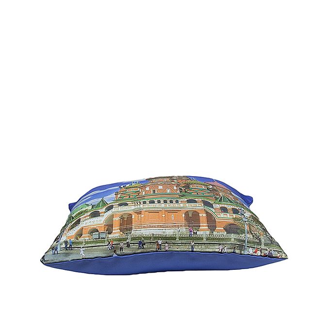 Blue Satin Printed Cushion - VDS-29