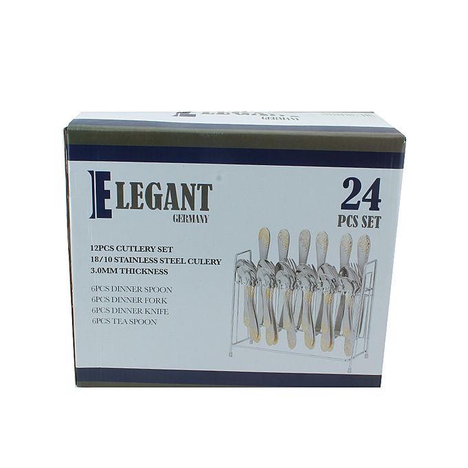 Elegant 24 Pieces Cutlery Set Germany - Silver - EL24S-01