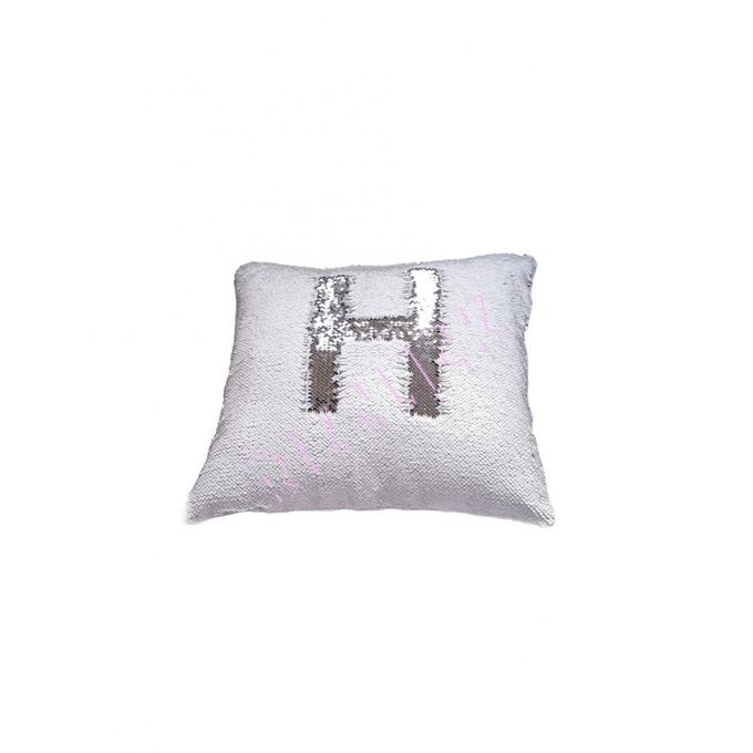 White & Silver Reversible Mermaid Cushion Cover - CUS-110-27-P1a