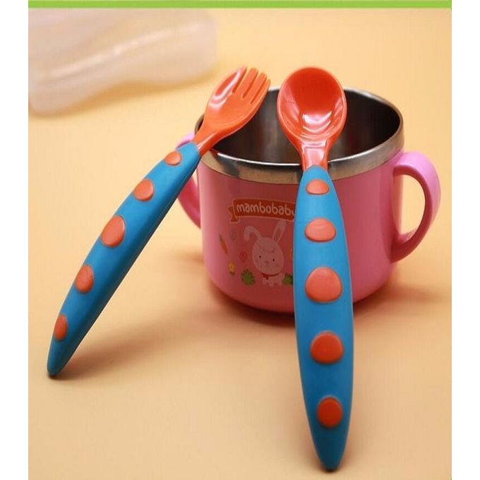 Exclusive Impressions Cute Baby & Infant Feeding Cutlery Set - Spoon & Fork with box