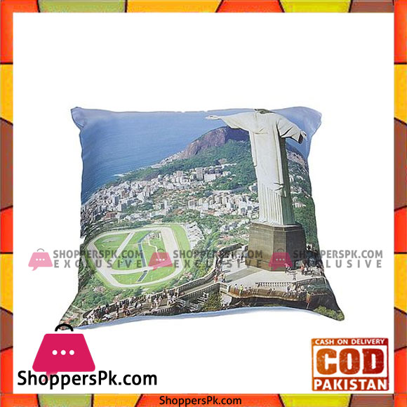 Blue Satin Printed Cushion - VDS-33