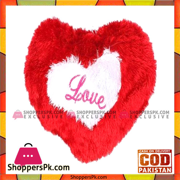 Heart Shape Cushion - Red & White