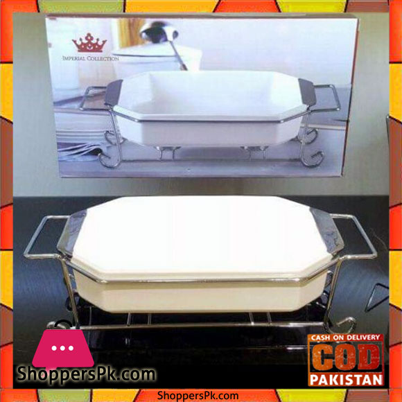Imperial Collection Silver Plated Ceramic Platter With Burner A4
