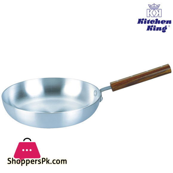 Kitchen King Aluminium Super Fry Pan Wooden Handle - 28 CM