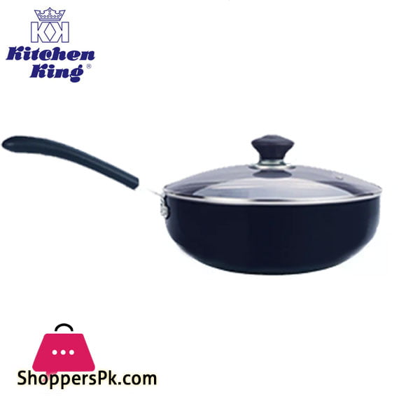 Kitchen King Imperial Classic Non Stick Single Handle Wok With Glass Lid 30cm