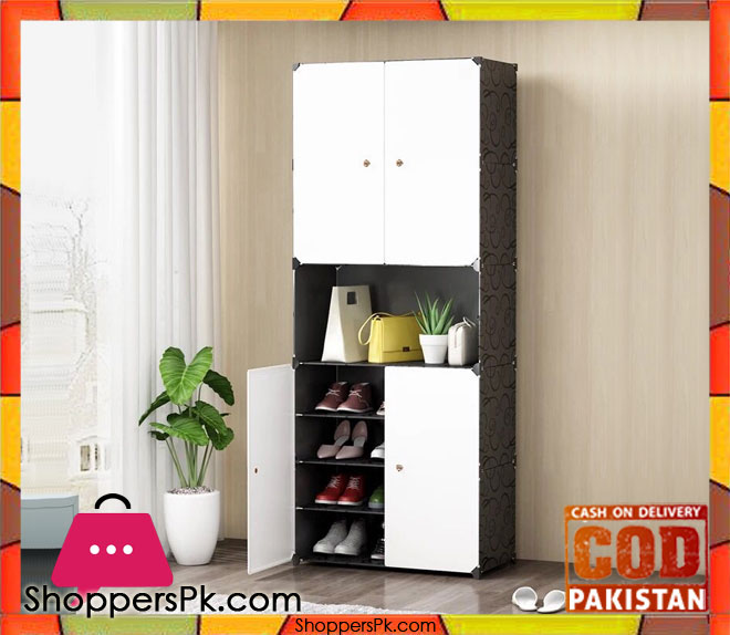 Multi Purpose Diy Cube Cabinet-Black and White