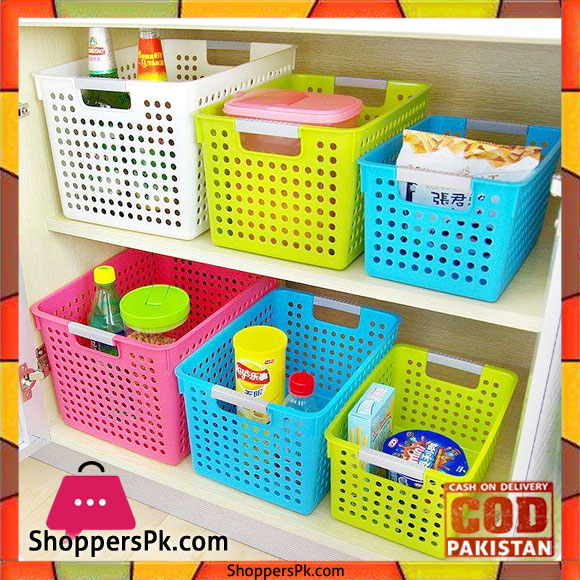 Multipurpose Rectangular Plastic Storage Basket Size: Small 29 x 14 x 12