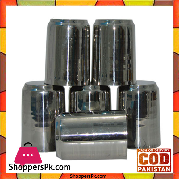 Stainless Steel Plain Glass Set 6 Pieces