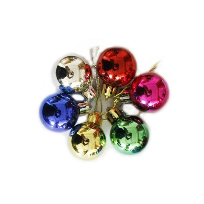 Large Shining Decoration Baubles Round Balls (Pack of 12)