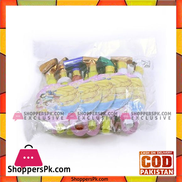 Balloons 10 Pcs Princess Theme Whistles - Multi