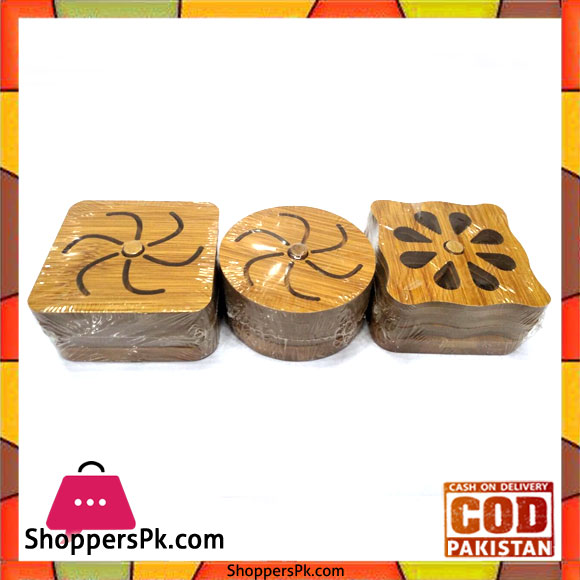 Bamboo Tea Coaster with Stand - 1 Pcs