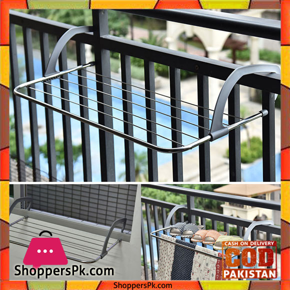 Indoor Outdoor Easy Install Folding Clothes Rack Drying Shoes Dryer Laundry Hanger Balcony Stainless Steel Bathroom Window
