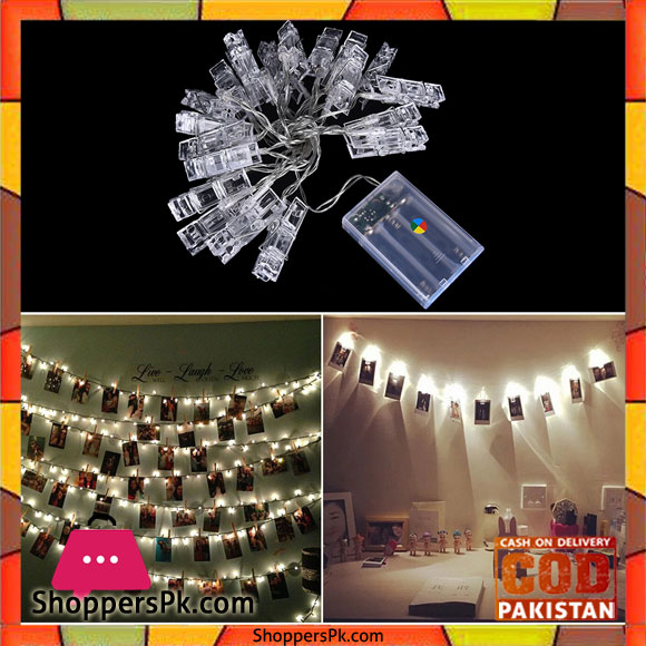 4 M 20 LED Battery Operated DIY Photo Card Clip Decorative Lighting String