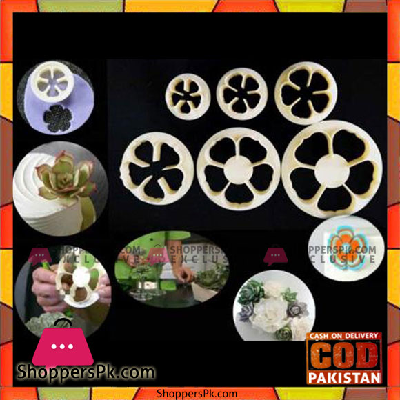 5-Petal Rose Fondant Cutters 6 Sizes